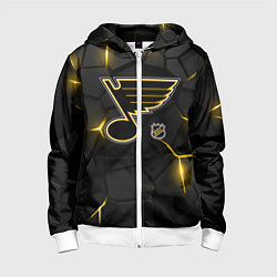 Толстовка на молнии детская Сент Луис Блюз - плиты с подсветкой, цвет: 3D-белый