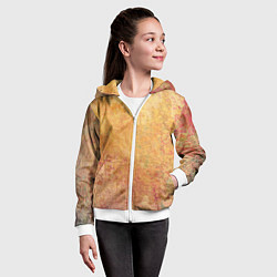 Толстовка на молнии детская Абстракция - red and yellow spots, цвет: 3D-белый — фото 2