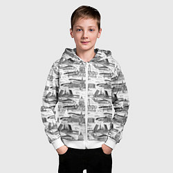 Толстовка на молнии детская Питер и корюшка, цвет: 3D-белый — фото 2