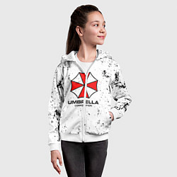 Толстовка на молнии детская Umbrella - white dirt, цвет: 3D-белый — фото 2
