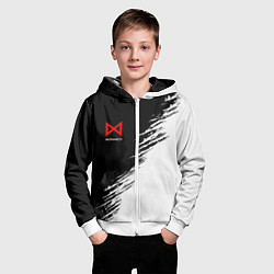 Толстовка на молнии детская Монарх красный лого, цвет: 3D-белый — фото 2