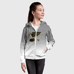 Толстовка на молнии детская Сент Луис Блюз - белый градиент, цвет: 3D-белый — фото 2