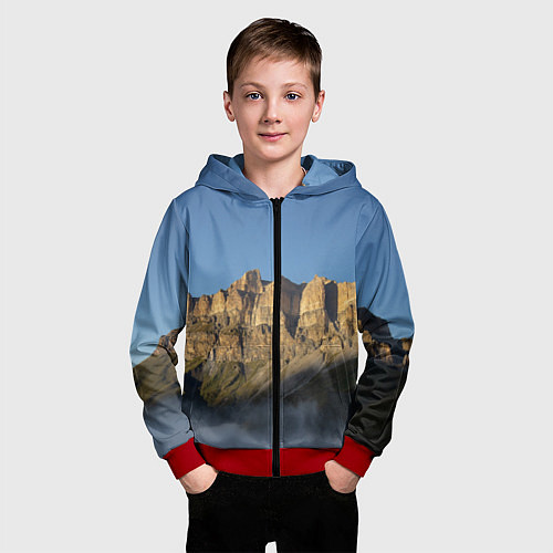 Детская толстовка на молнии Гора Метиген / 3D-Красный – фото 3