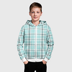 Толстовка на молнии детская Checkered light blue, цвет: 3D-белый — фото 2
