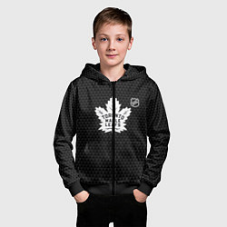 Толстовка на молнии детская Торонто Мейпл Лифс - черные треугольники, цвет: 3D-черный — фото 2