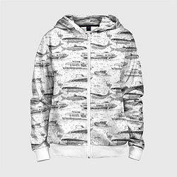 Детская толстовка на молнии Корюшка и водный транспорт