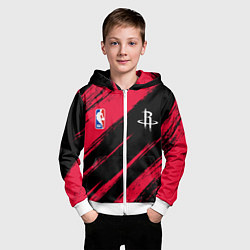Толстовка на молнии детская Хьюстон Рокетс - цвета команды, цвет: 3D-белый — фото 2
