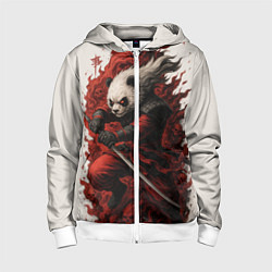 Детская толстовка на молнии Демоническая панда самурай - нейроарт