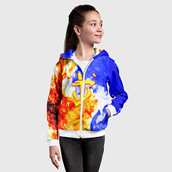 Толстовка на молнии детская Doom битва огня, цвет: 3D-белый — фото 2