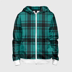 Толстовка на молнии детская Checkered dark blue, цвет: 3D-белый