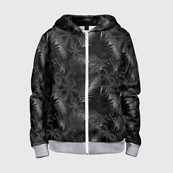 Детская толстовка на молнии Palm black and white