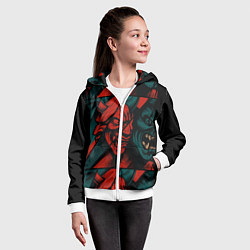 Толстовка на молнии детская Демоны Oni - нейроарт, цвет: 3D-белый — фото 2