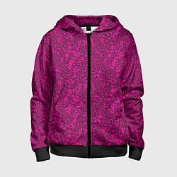 Детская толстовка на молнии Тёмный розовый текстурный хлопьями