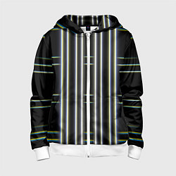 Детская толстовка на молнии Neon yellow blue white