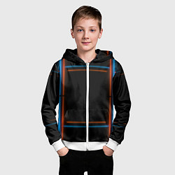 Толстовка на молнии детская Neon black red blue, цвет: 3D-белый — фото 2
