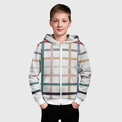 Толстовка на молнии детская Плетенка пастельная, цвет: 3D-белый — фото 2