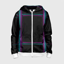 Толстовка на молнии детская Neon pink light blue, цвет: 3D-белый