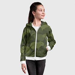 Толстовка на молнии детская Камуфляж из капибар, цвет: 3D-белый — фото 2
