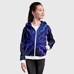 Толстовка на молнии детская Разряд молнии текстура, цвет: 3D-белый — фото 2