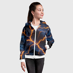 Толстовка на молнии детская Молния на камуфляжной текстуре, цвет: 3D-белый — фото 2