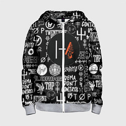 Толстовка на молнии детская Twenty one pilots rock logo, цвет: 3D-меланж