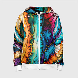 Толстовка на молнии детская Разноцветный узор, цвет: 3D-белый
