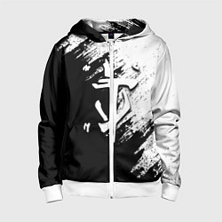 Детская толстовка на молнии Doom штрихи красок черные