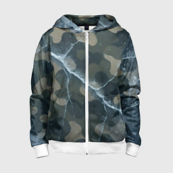 Детская толстовка на молнии Ледяной камуфляж
