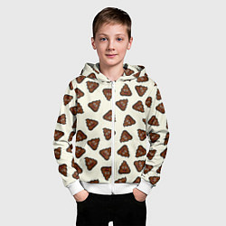 Толстовка на молнии детская Нашивки какашки, цвет: 3D-белый — фото 2