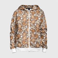 Толстовка на молнии детская Какашки, цвет: 3D-белый