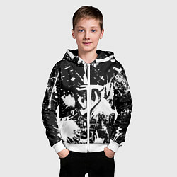 Толстовка на молнии детская Doom белые краски, цвет: 3D-белый — фото 2