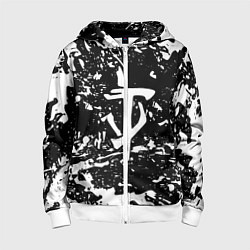 Детская толстовка на молнии Doom краски белые штрихи