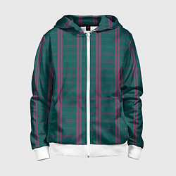 Детская толстовка на молнии Color dark cage pink stripes