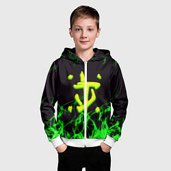 Толстовка на молнии детская Doom кислотное лого, цвет: 3D-белый — фото 2