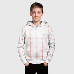 Толстовка на молнии детская Color white red crosses, цвет: 3D-белый — фото 2