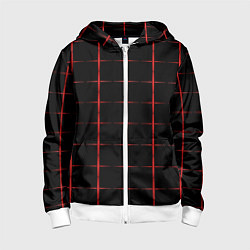 Толстовка на молнии детская Color black red crosses, цвет: 3D-белый