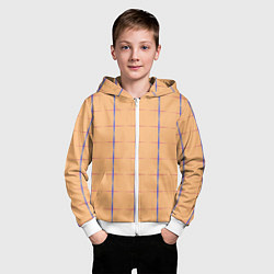 Толстовка на молнии детская Color beige blue cross, цвет: 3D-белый — фото 2