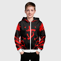Толстовка на молнии детская Doom geometry red steel, цвет: 3D-белый — фото 2