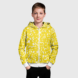 Толстовка на молнии детская Лимонный камуфляж, цвет: 3D-белый — фото 2