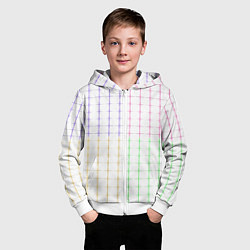 Толстовка на молнии детская Color white multicolored stripes, цвет: 3D-белый — фото 2