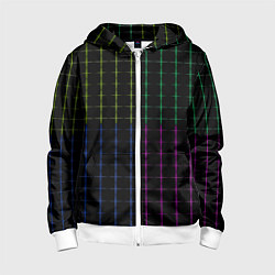Толстовка на молнии детская Color black multicolored stripes, цвет: 3D-белый