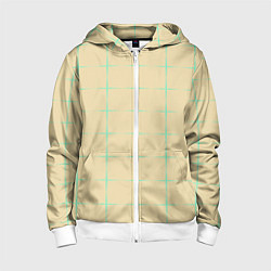 Толстовка на молнии детская Color beige green crosses, цвет: 3D-белый