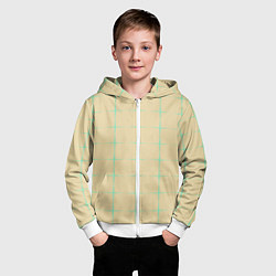 Толстовка на молнии детская Color beige green crosses, цвет: 3D-белый — фото 2