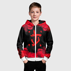 Толстовка на молнии детская Doom огненные краски, цвет: 3D-белый — фото 2