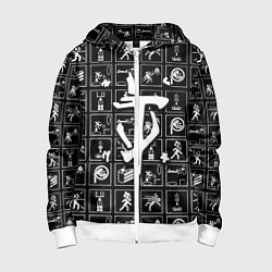 Толстовка на молнии детская Doom x portal, цвет: 3D-белый