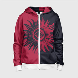 Детская толстовка на молнии Солнце красно-синее
