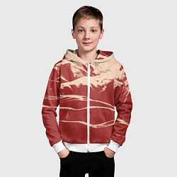 Толстовка на молнии детская Песочные горы-абстракция, цвет: 3D-белый — фото 2