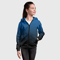 Толстовка на молнии детская Лазурит тёмно-синий, цвет: 3D-черный — фото 2