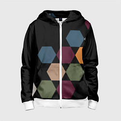 Детская толстовка на молнии Honeycombs autumn colors