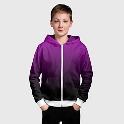 Толстовка на молнии детская Purple gradient, цвет: 3D-белый — фото 2
